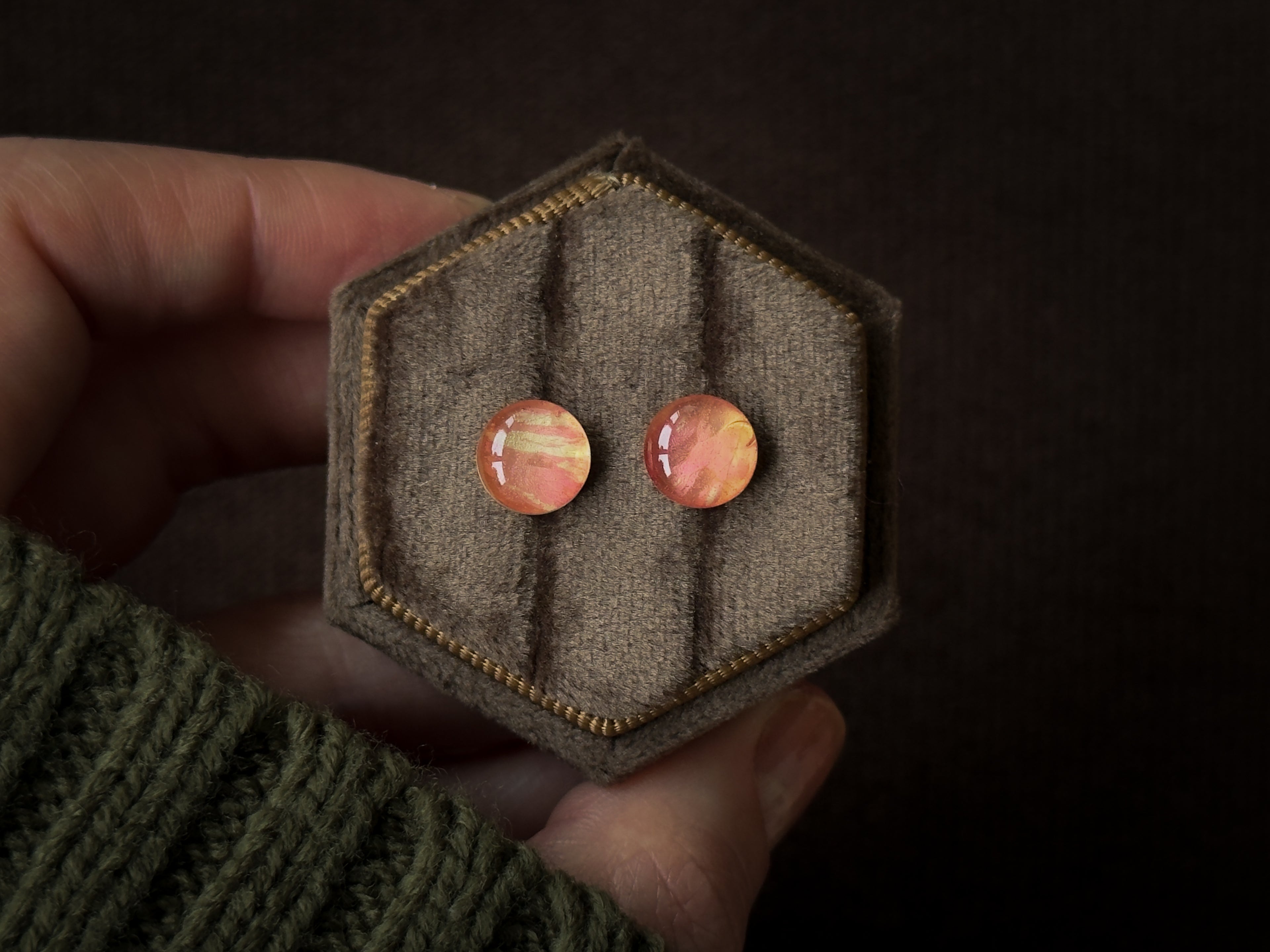 Amber Stud Earrings · 8mm - Sterling Silver