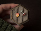 Amber Stud Earrings · 8mm - Sterling Silver