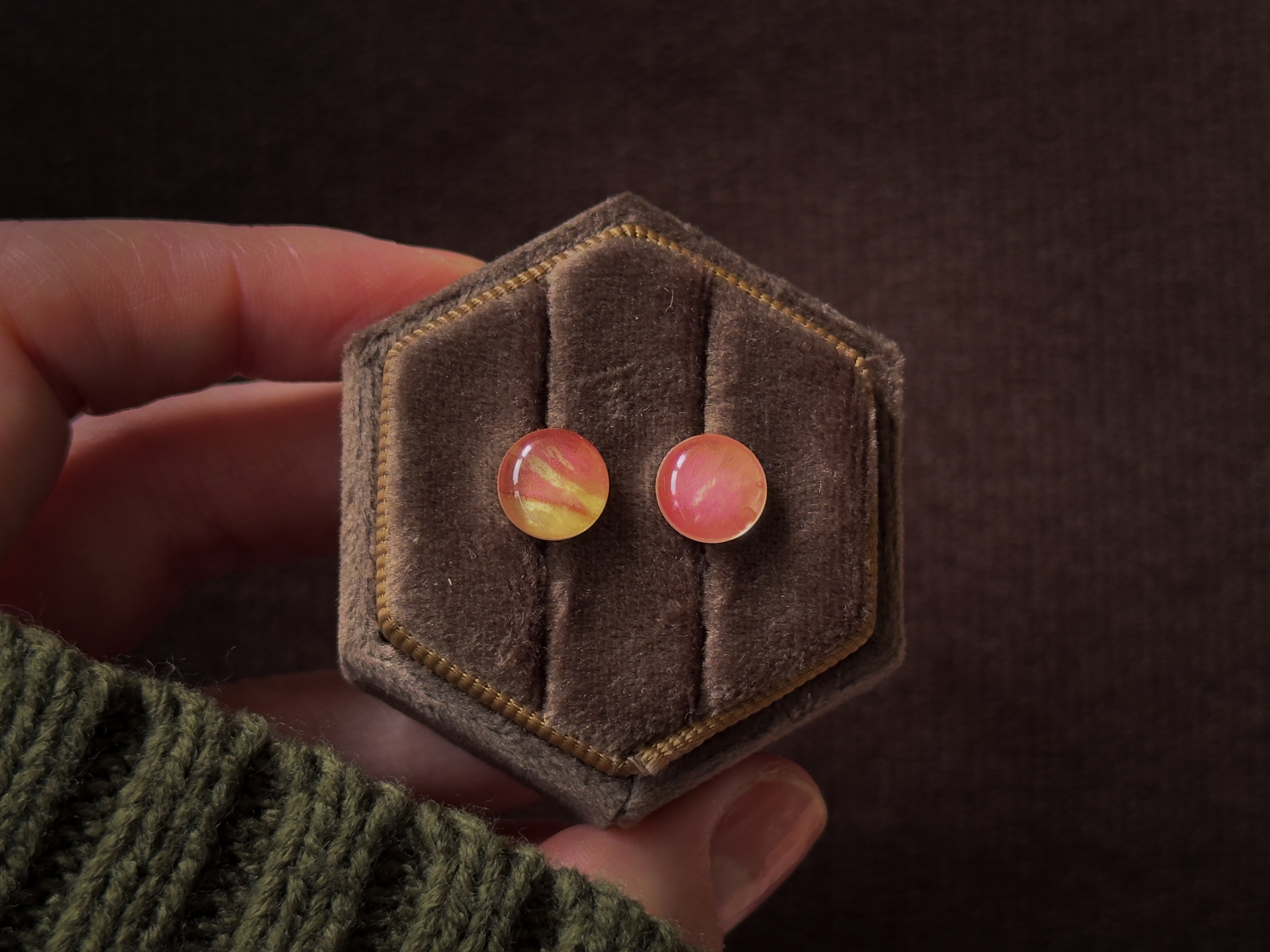 Amber Stud Earrings · 8mm - Sterling Silver