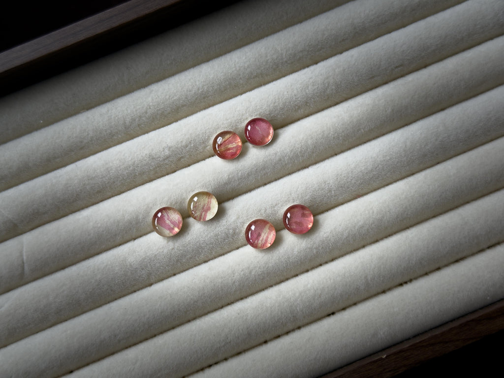 Amber Stud Earrings · 8mm - Sterling Silver