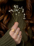 Golden Ray Oval Ring - Sterling Silver