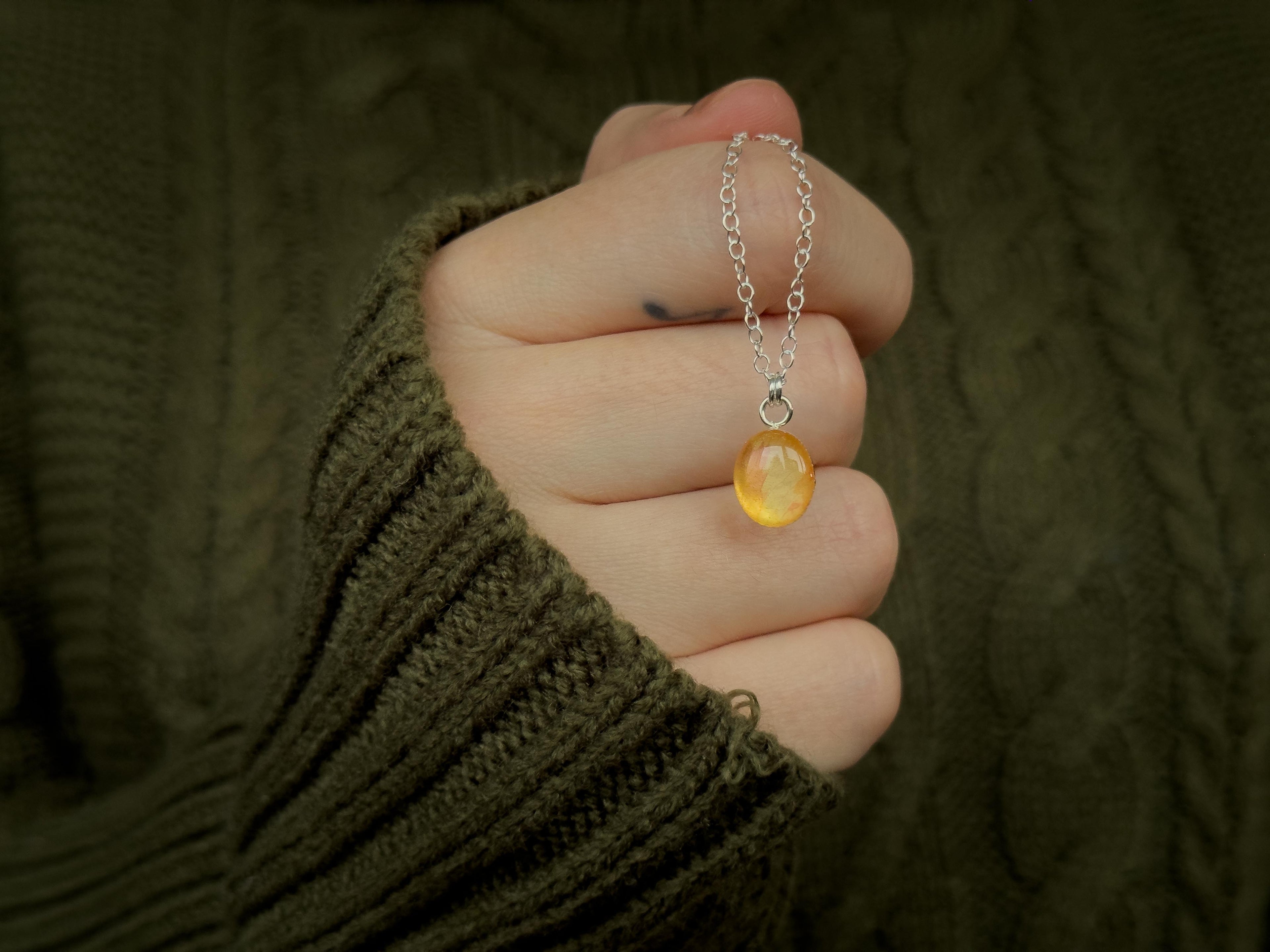 Amber Bloom Pendants - Sterling Silver